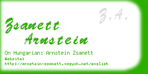 zsanett arnstein business card